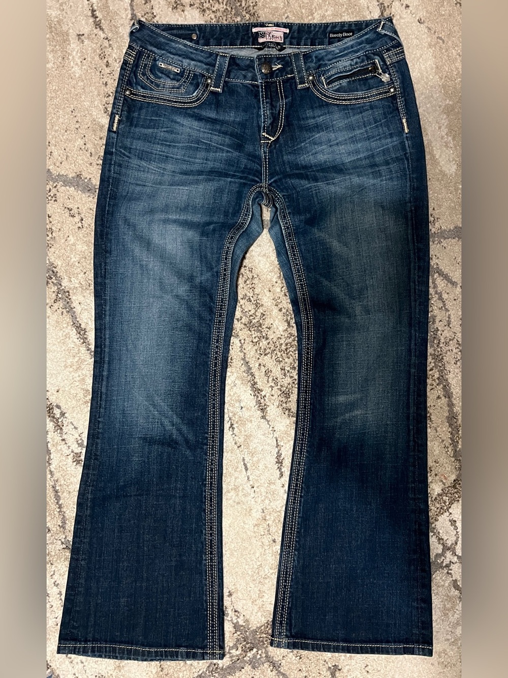 REROCK for Express Jeans Barely Boot Dark Wash Denim - Sz 12S